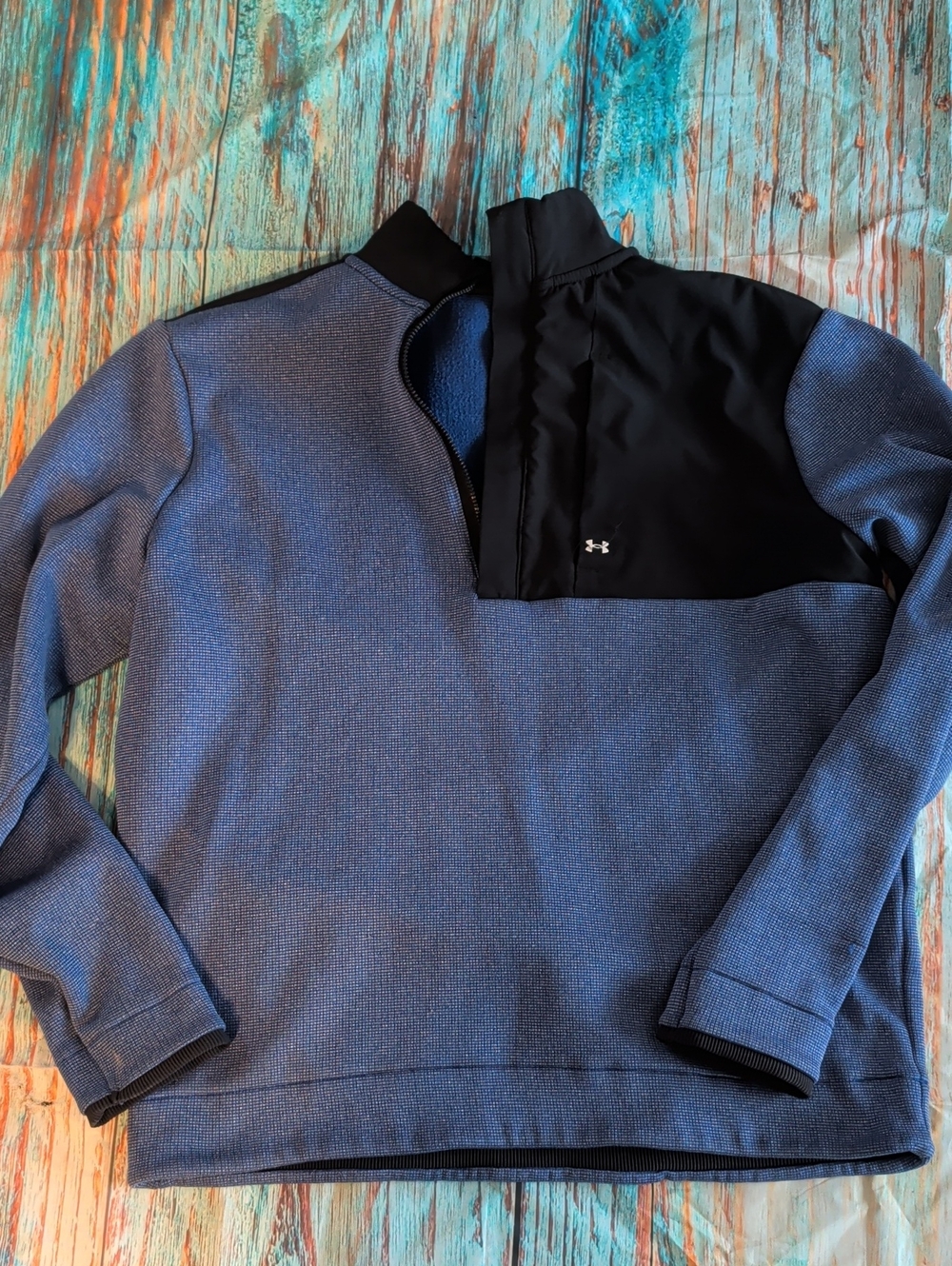 Under Armour Men’s Blue and Black Half-Zip Shirt Jacket
